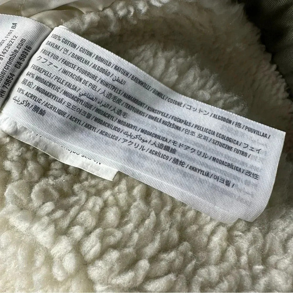 Abercrombie and Fitch Womens Sharpa Coat XS Green Lined Hooded Pockets - Picture 11 of 12